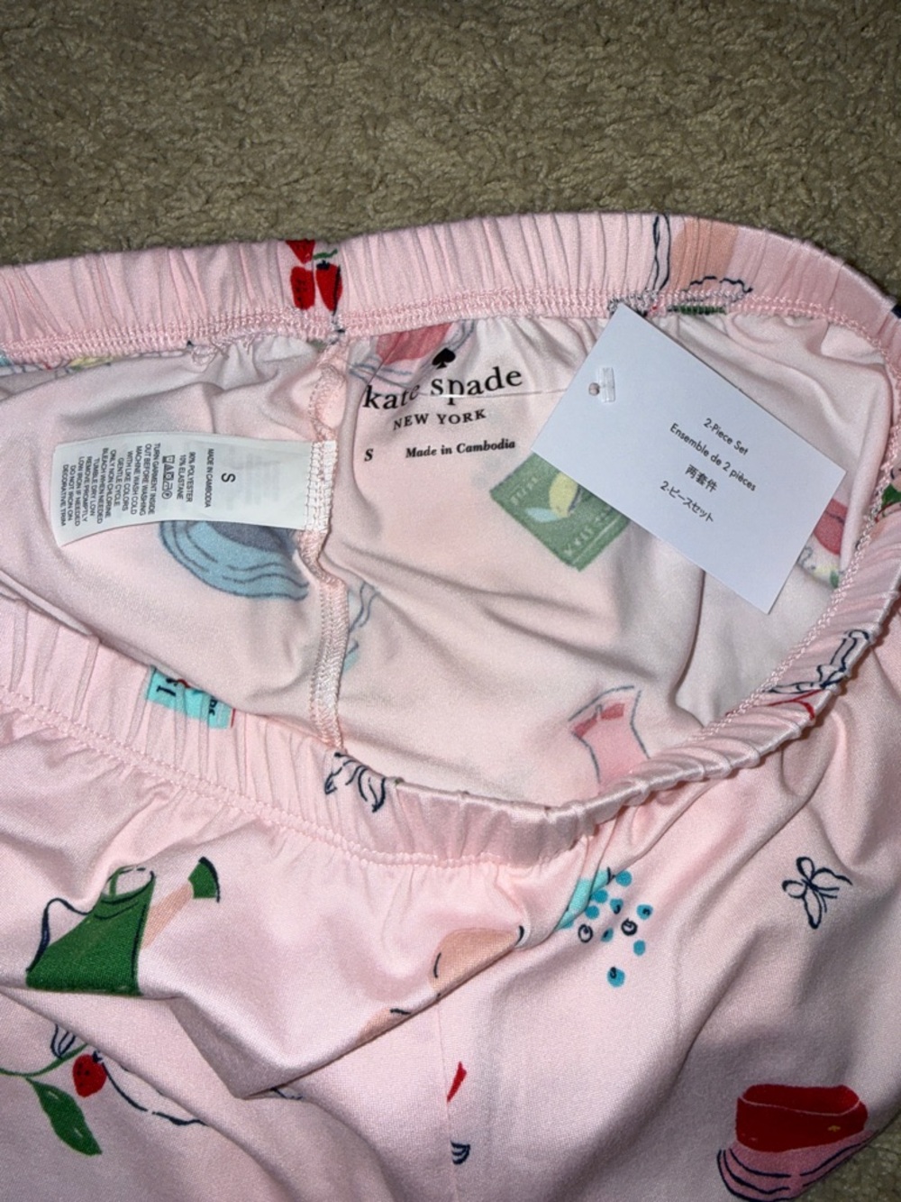 kate spade Light Pink Printed Two-Piece Pajama Set - Picture 8 of 13